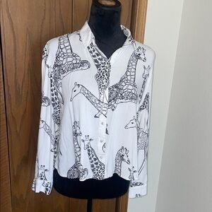 Jane and Delancey Black and White Patterned Shirt
